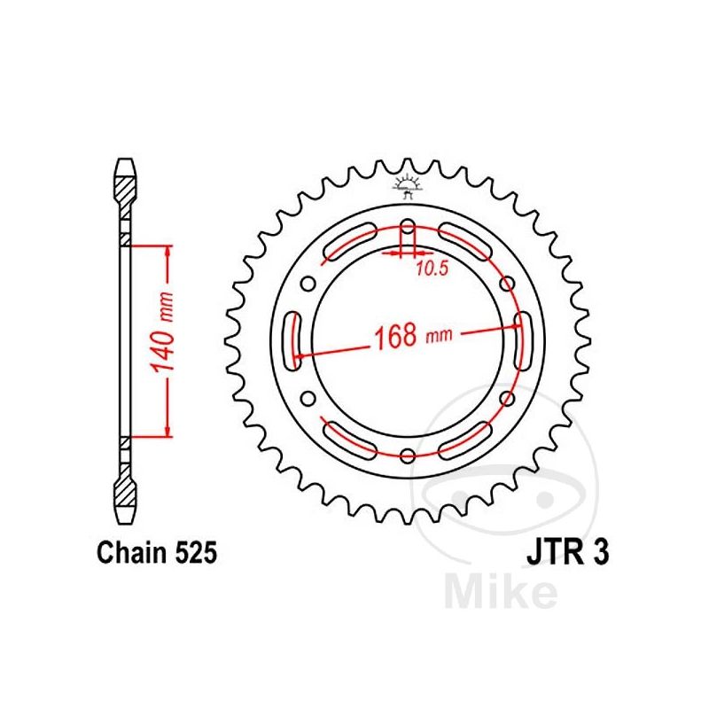 Corona 42 Dientes Paso 525 | Recambio Moto | Motos Camaral