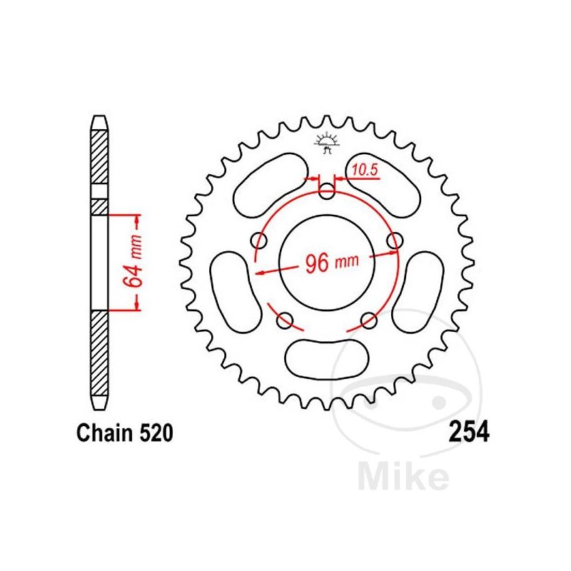 Corona 37 Dientes Paso 520 Diá. 64/96 | Motos Camaral