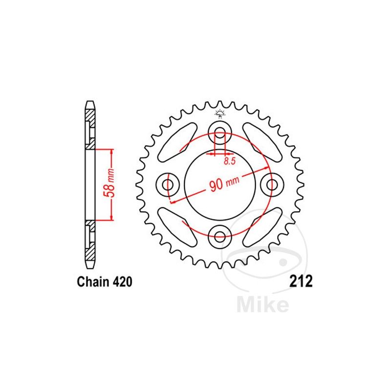 Corona 35D Paso 420 Ø58/90mm | Repuesto Moto | Motos Camaral