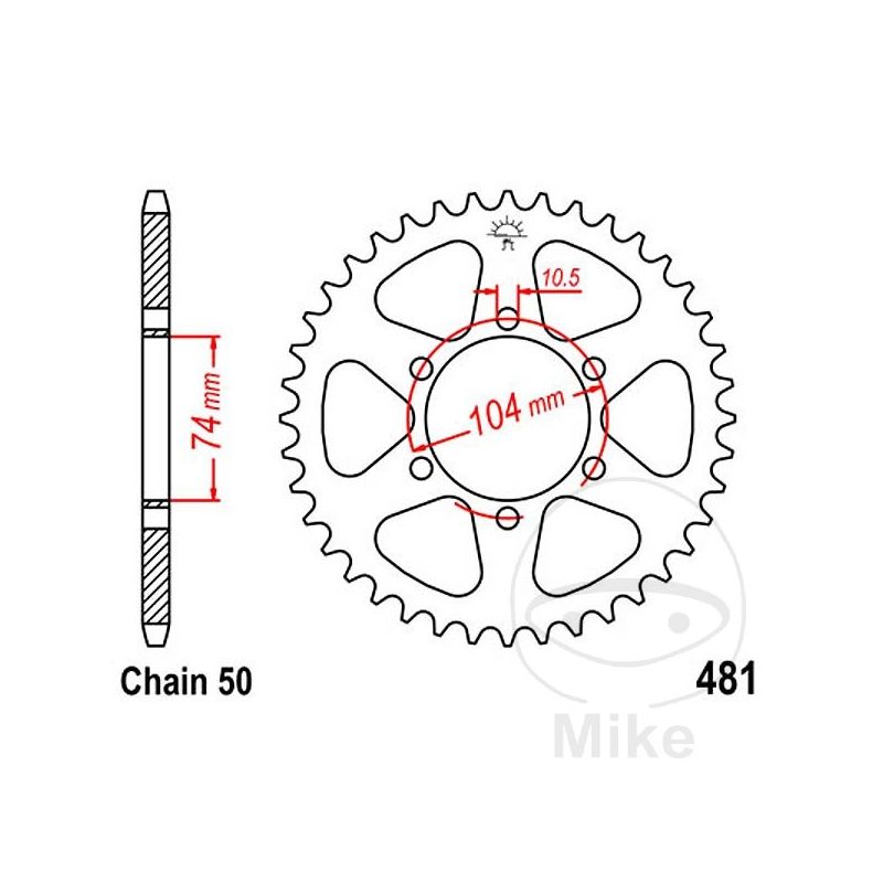 Corona 42 Dientes Paso 530 | Recambios Moto | Motos Camaral