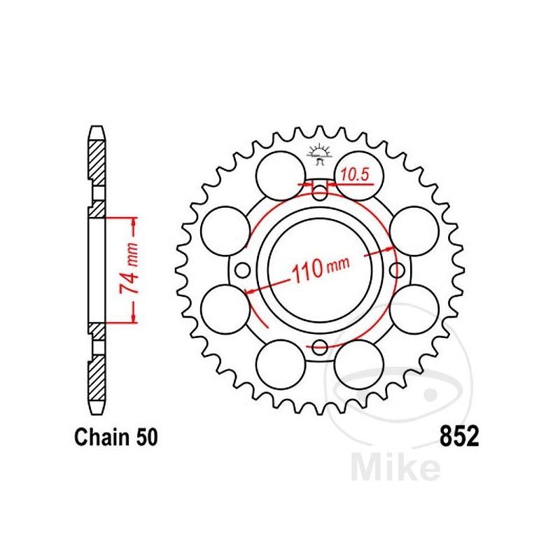 Corona 41 Dientes Paso 530 | Recambio Moto | Motos Camaral