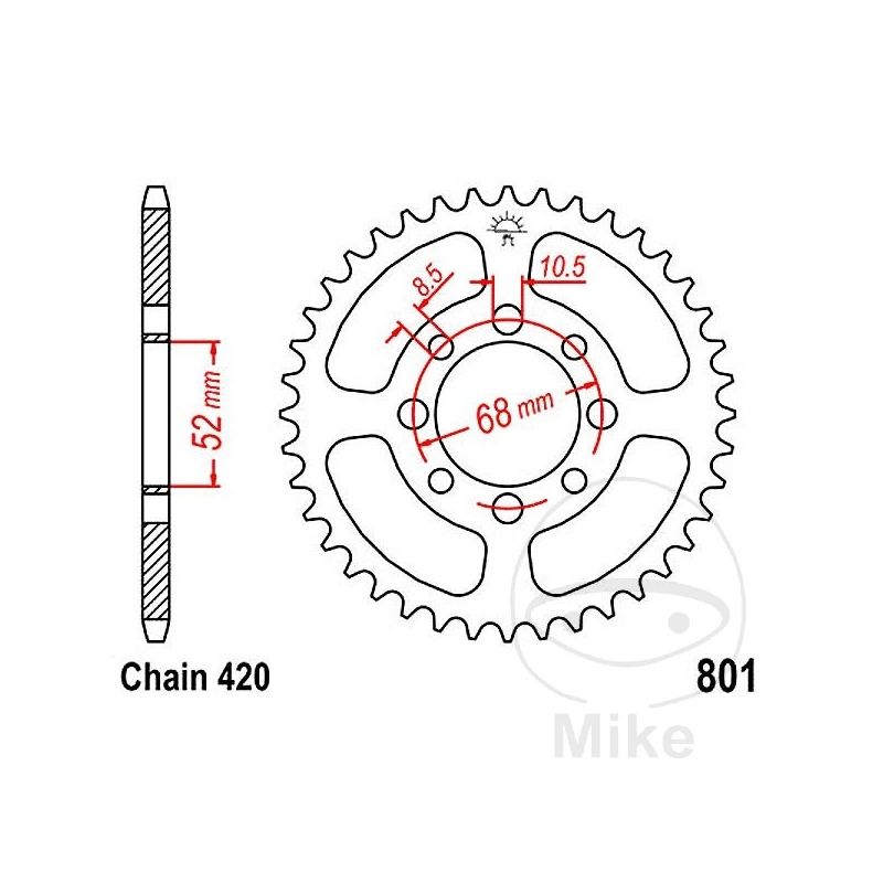 Corona 41 Dientes Paso 420 | Recambio Moto | Motos Camaral