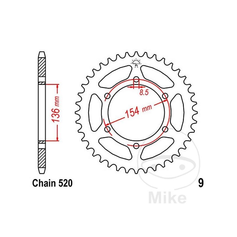 Corona 47 Dientes Paso 520 | Transmisión | Motos Camaral