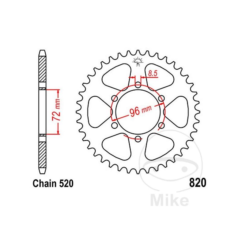 Corona 42 Dientes Paso 520 | Recambio Moto | Motos Camaral
