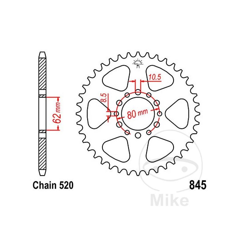 Corona 45 Dientes Paso 520 | Kit Arrastre | Motos Camaral