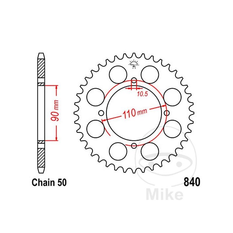 Corona 38D Paso 530 Diá. 90/110 | Recambio Moto | Motos Camaral