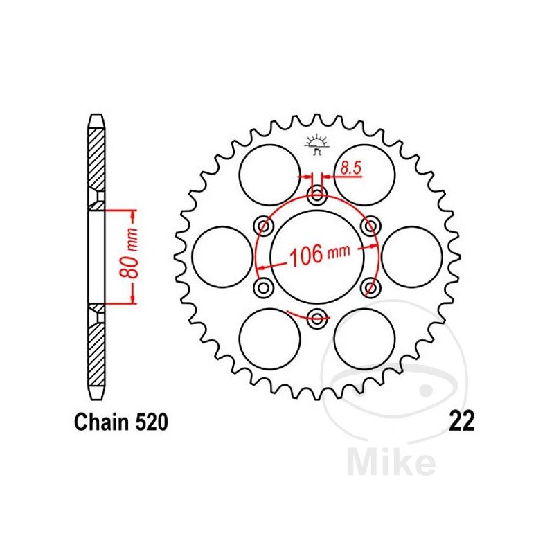 Corona de 45 Dientes Paso 520 | Recambio Moto | Motos Camaral