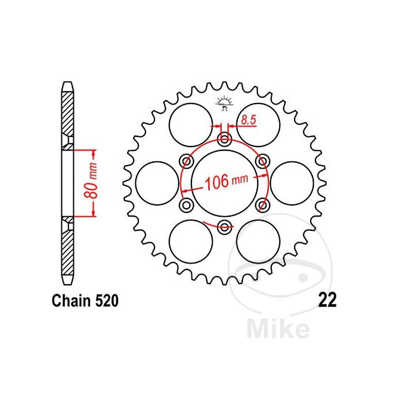Corona 49 Dientes Paso 520 | Recambio Moto | Motos Camaral