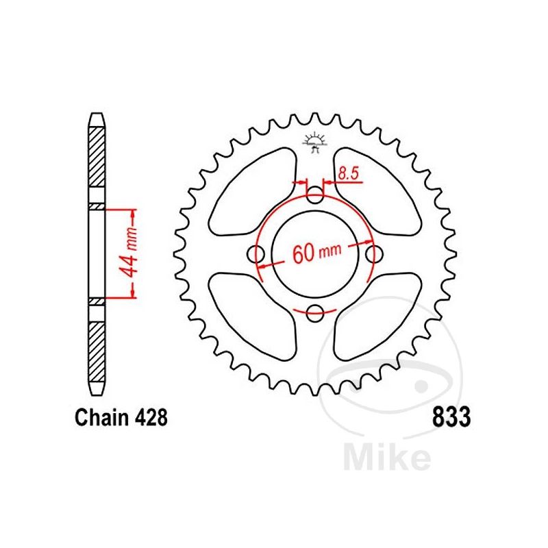 Corona 41 Dientes Paso 428 | Recambio Moto | Motos Camaral