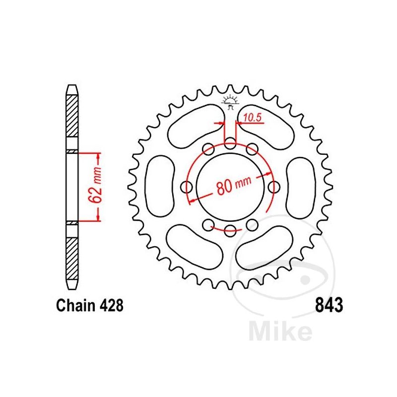 Corona 51 Dientes Paso 428 | Motos Camaral