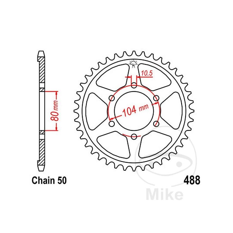 Corona 46 Dientes Paso 530 | Recambio Moto | Motos Camaral