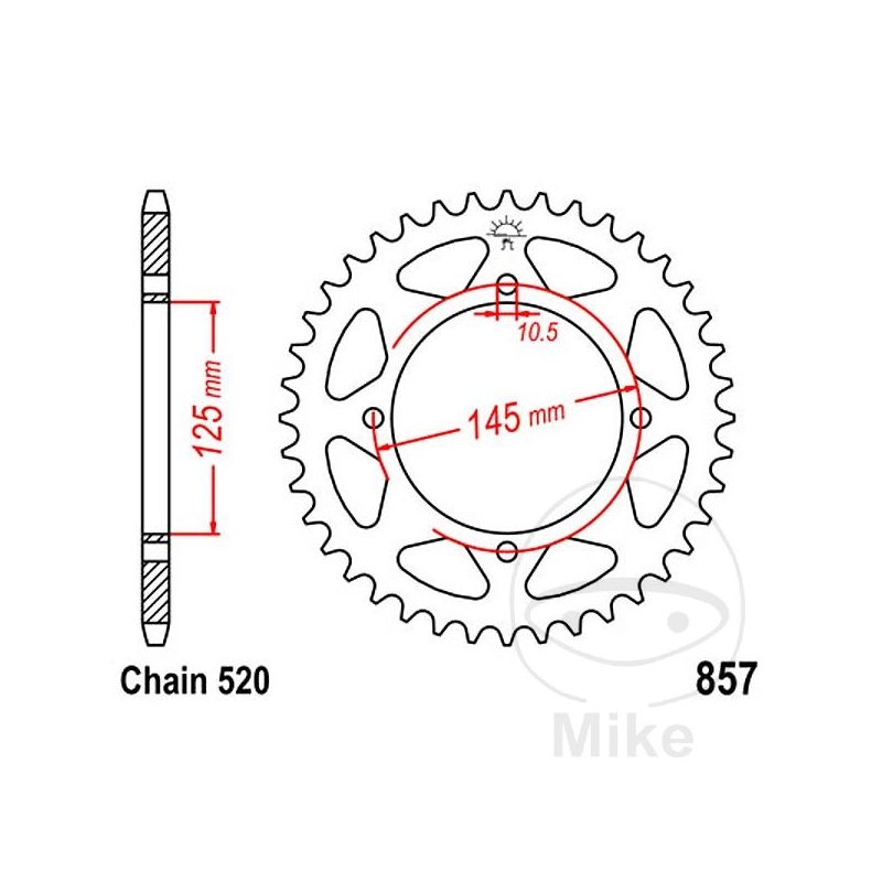 Corona 45 Dientes Paso 520 | Recambio Moto | Motos Camaral