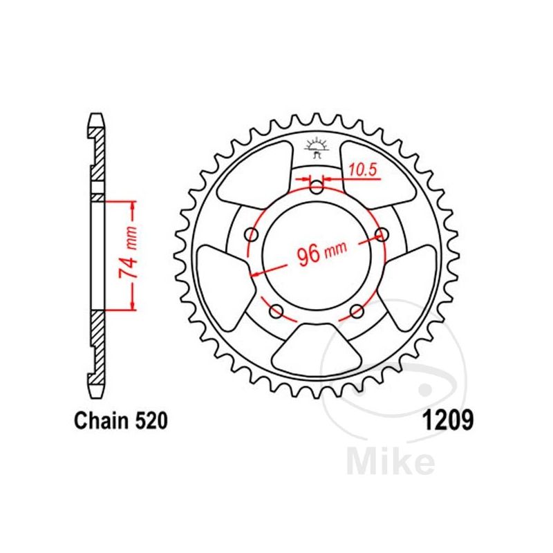 Corona 41 Dientes Paso 520 | Recambio Moto | Motos Camaral