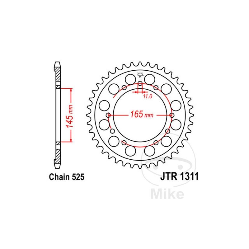 Corona 44 Dientes Paso 525 | Kit de Arrastre | Motos Camaral