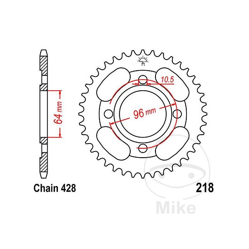 Corona 44 Dientes Paso 428 | Recambio Moto | Motos Camaral