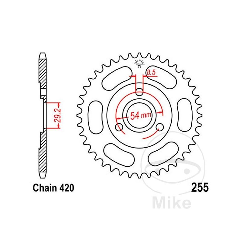 Corona 40 Dientes Paso 420 Diá. 29.2 | Recambio | Motos Camaral