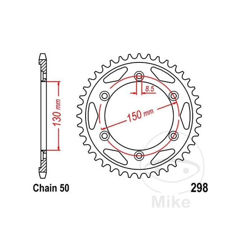 Corona 40D Paso 530 Diá. 130/150 | Recambio Moto | Motos Camaral