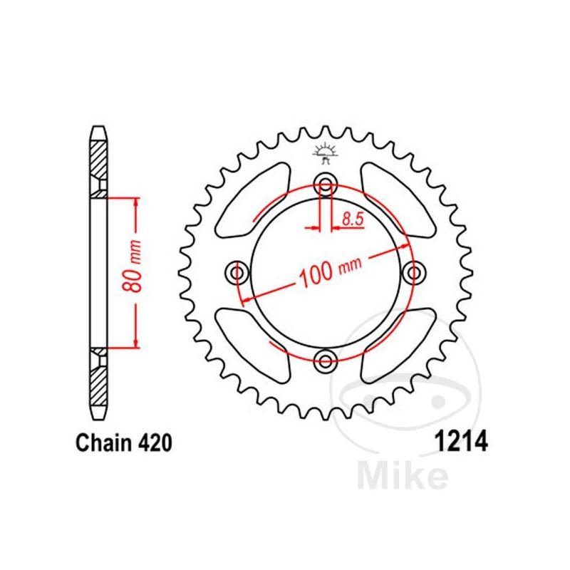 Corona 49 Dientes Paso 420 Ø80/100 | Recambio Moto | Motos Camaral