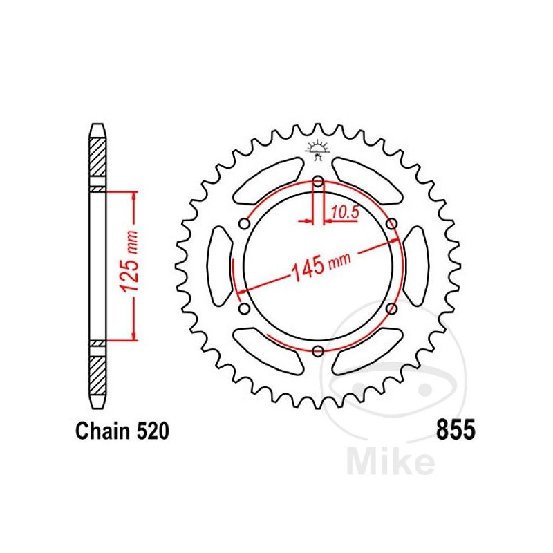 Corona 46 Dientes Paso 520 | Recambio Moto | Motos Camaral