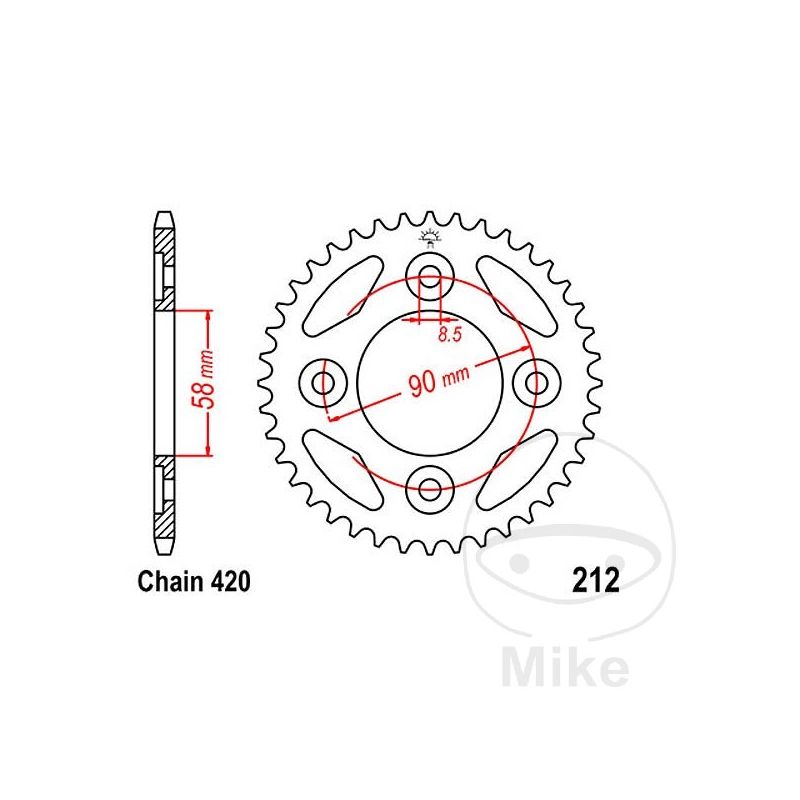 Corona 37 Dientes Paso 420 Ø58/90 | Recambio | Motos Camaral