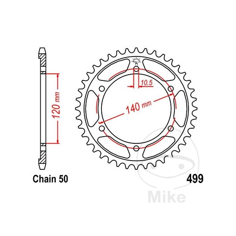 Corona 46 Dientes Paso 530 | Recambio Moto | Motos Camaral