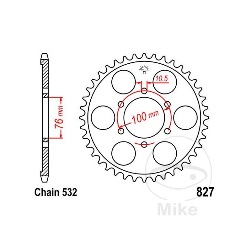 Corona 52 Dientes Paso 532 | Transmisión Moto | Motos Camaral