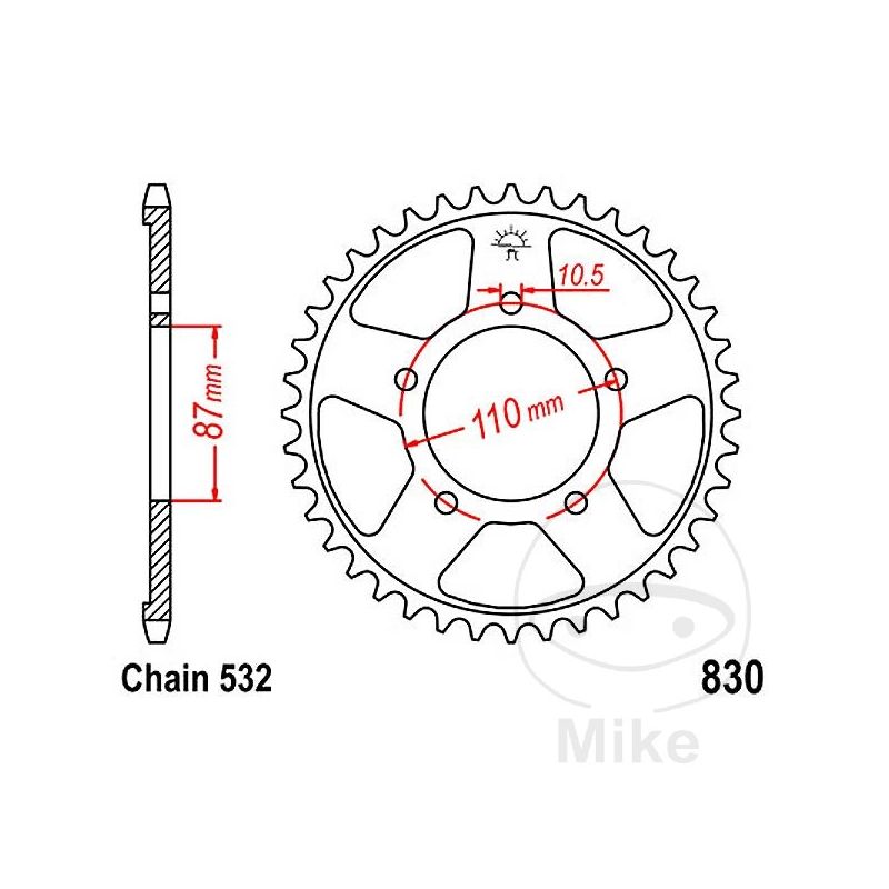 Corona 46 Dientes Paso 532 | Recambio Moto | Motos Camaral