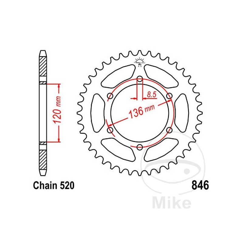Corona 41 Dientes Paso 520 | Kit Arrastre | Motos Camaral