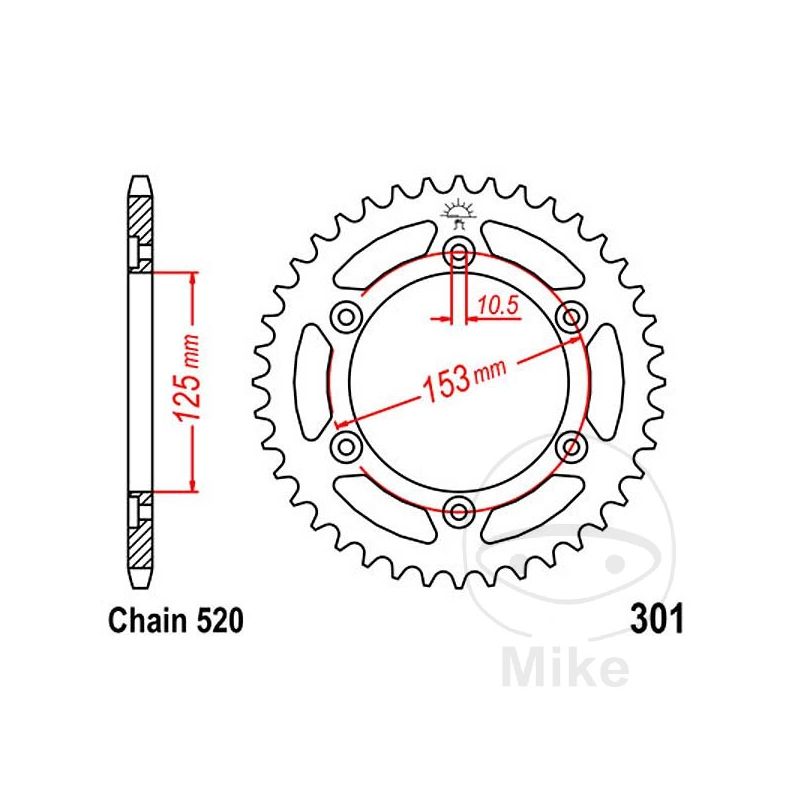 Corona 45 Dientes Paso 520 | Kit Arrastre | Motos Camaral