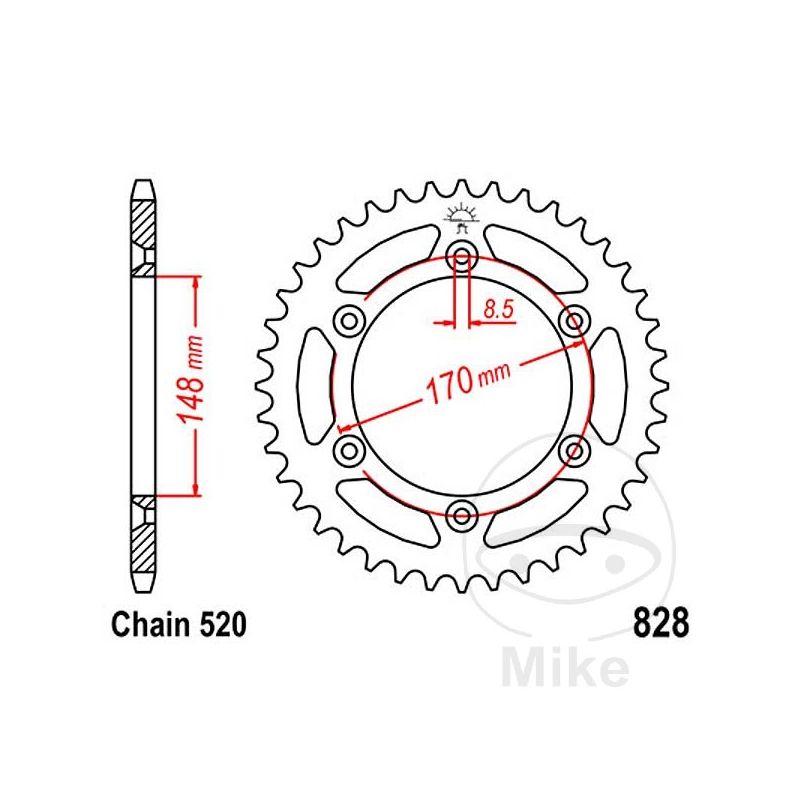 Corona 47 Dientes Paso 520 | Recambio Moto | Motos Camaral