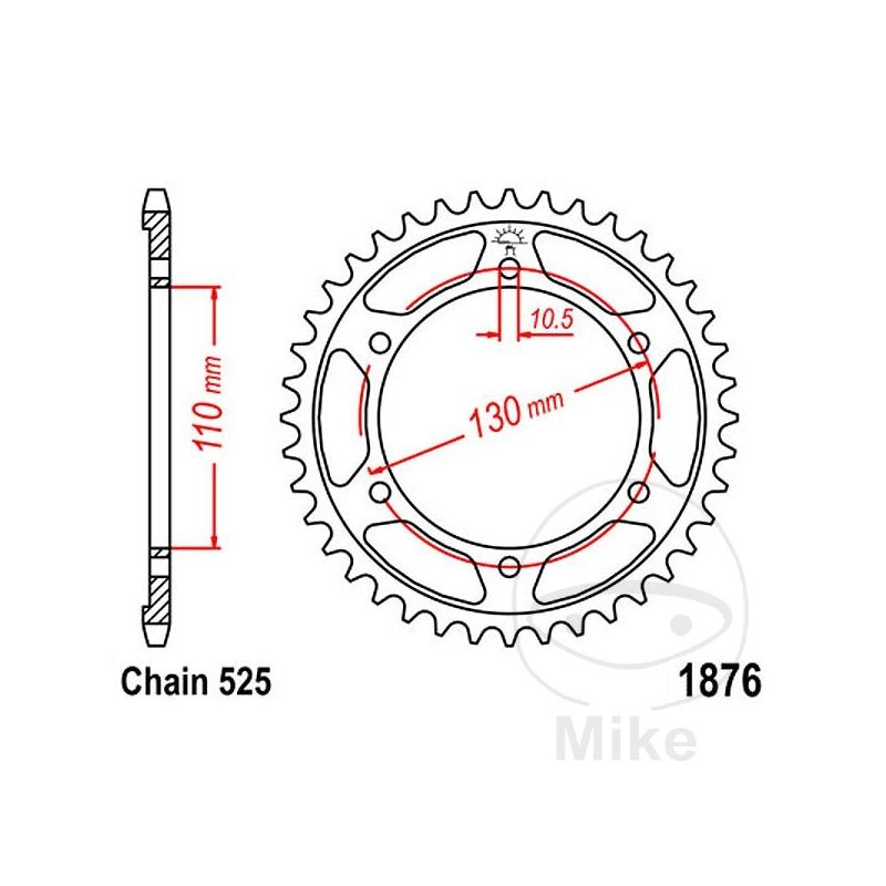 Corona 45 Dientes Paso 525 | Recambio Moto | Motos Camaral