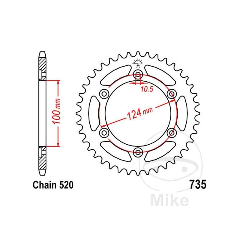 Corona 41 Dientes Paso 520 | Motos Camaral