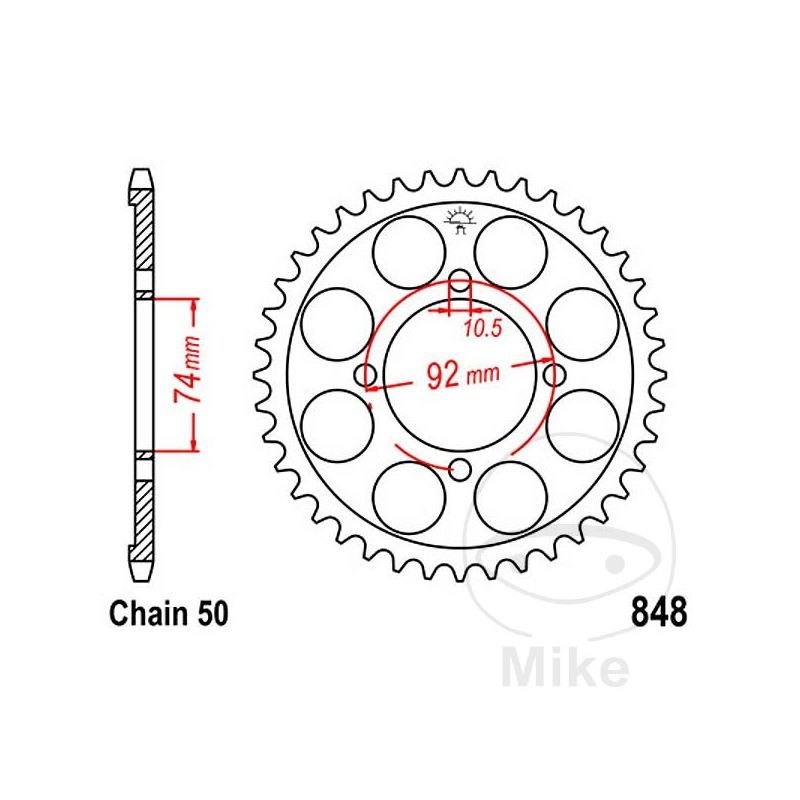 Corona 37D Paso 530 Diá. 74/92 | Recambio Moto | Motos Camaral