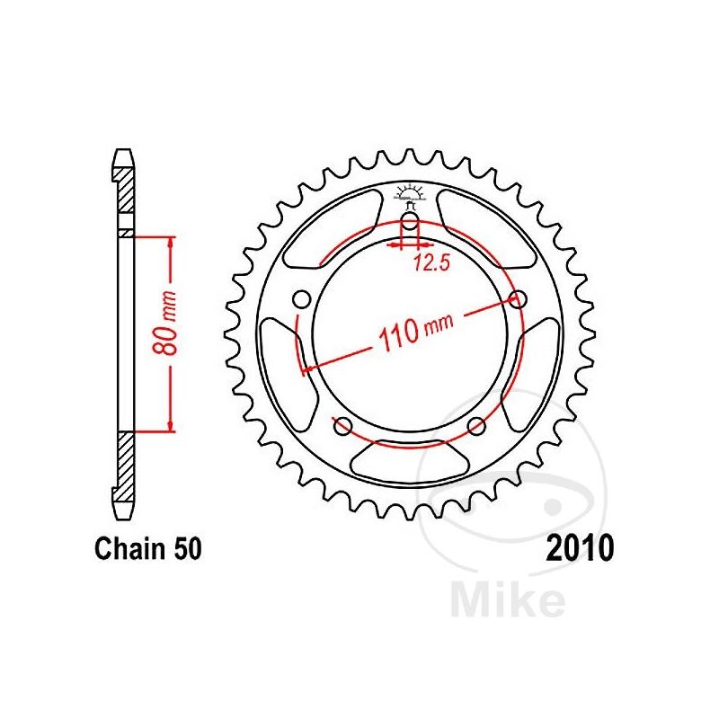 Corona 48D Paso 530 Diám. 80/110 | Recambio Moto | Motos Camaral