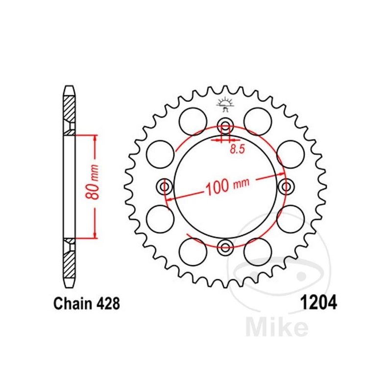 Corona 50 Dientes Paso 428 | Recambio Moto | Motos Camaral