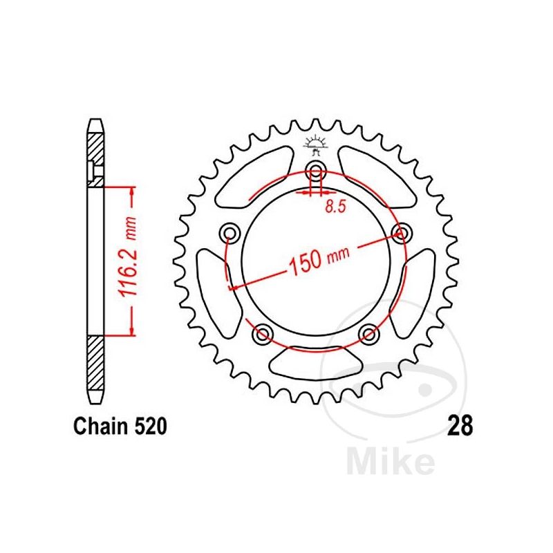 Corona 42 Dientes Paso 520 Alternativa | Motos Camaral