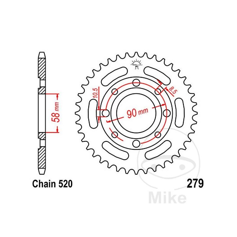 Corona 31D Paso 520 Ø58/90 | Recambio Moto | Motos Camaral