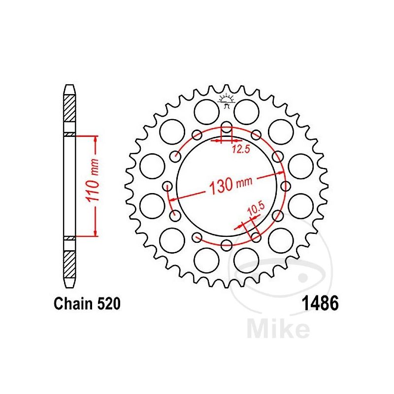 Corona 40 Dientes Paso 520 | Recambio Moto | Motos Camaral