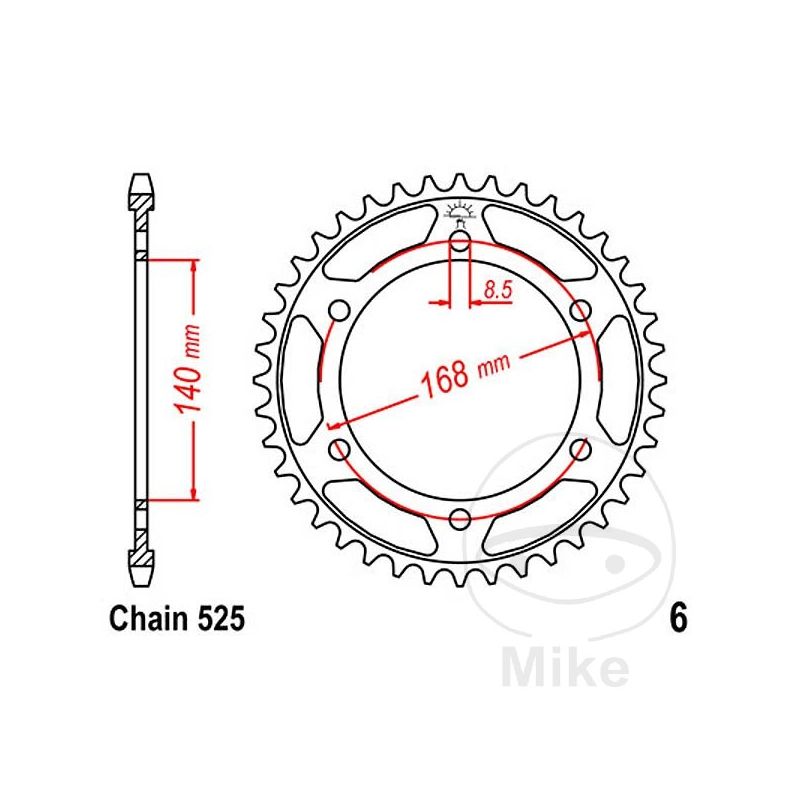 Corona 42 Dientes Paso 525 | Altn 7270743 | Motos Camaral