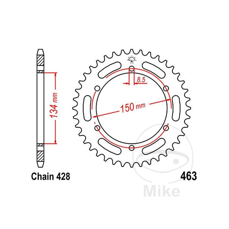 Corona 50 Dientes Paso 428 | Recambio Moto | Motos Camaral