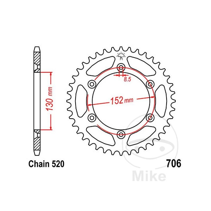 Corona 46 Dientes Paso 520 | Recambio Moto | Motos Camaral