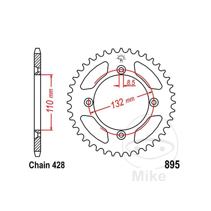 Corona 49 Dientes Paso 428 | Recambio Moto | Motos Camaral