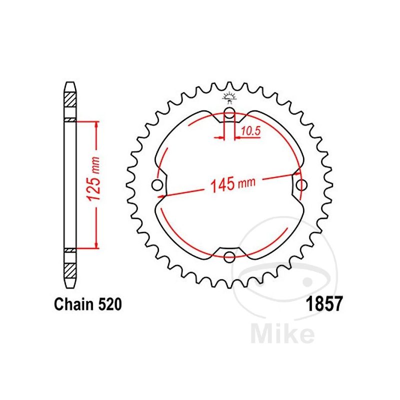 Corona 37 Dientes Paso 520 | Recambio Moto | Motos Camaral