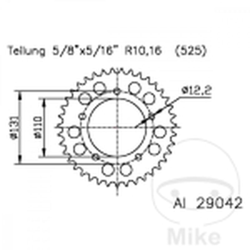 Corona Aluminio Esjot 46 Dientes Paso 525 | Motos Camaral