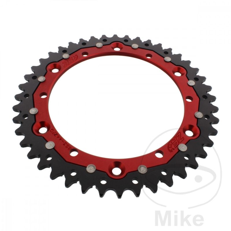 Corona Dual ZF 44 Dientes Paso 520 Roja | Motos Camaral