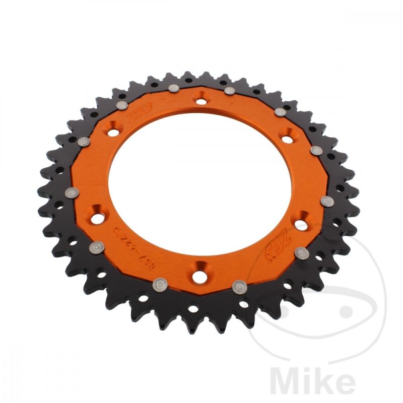 Corona ZF Dual 42 Dientes Paso 520 Naranja | Motos Camaral
