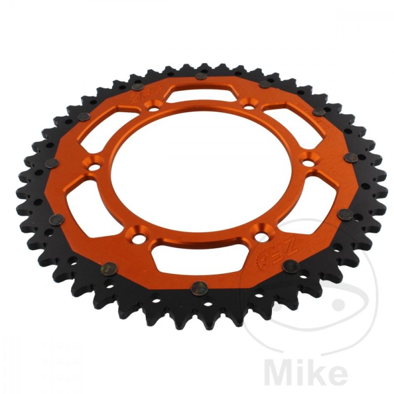 Corona Dual ZF 49 Dientes Paso 520 Naranja | Motos Camaral