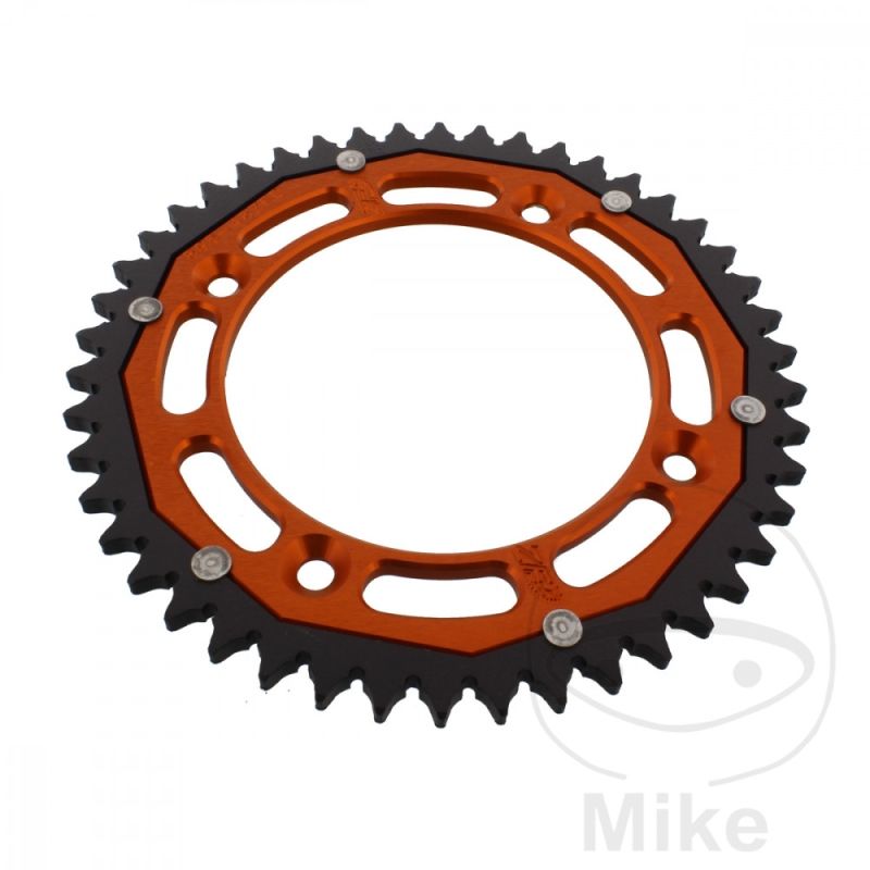 Corona ZF Dual 46 Dientes Paso 428 Naranja | Motos Camaral
