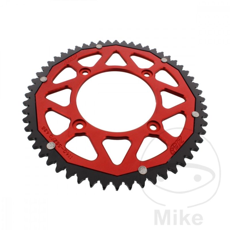 Corona ZF Dual 56 Dientes Paso 428 Roja | Motos Camaral