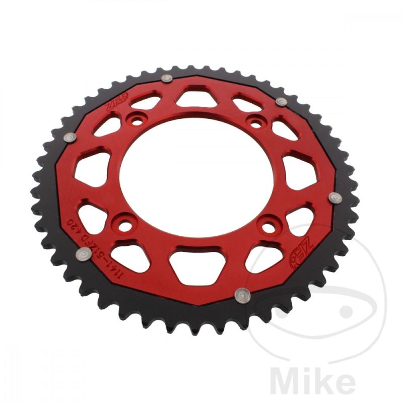 Corona ZF Dual 51 Dientes Paso 420 Roja | Motos Camaral